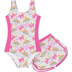 TUONROAD Toddler Girls One Piece Swimsuit Bathing Suit with Short for 3-9