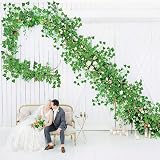 CQURE Ivy Garland 12 Pack Silk Ivy Vine Foliage 84ft Wedding Garden Decor view 9
