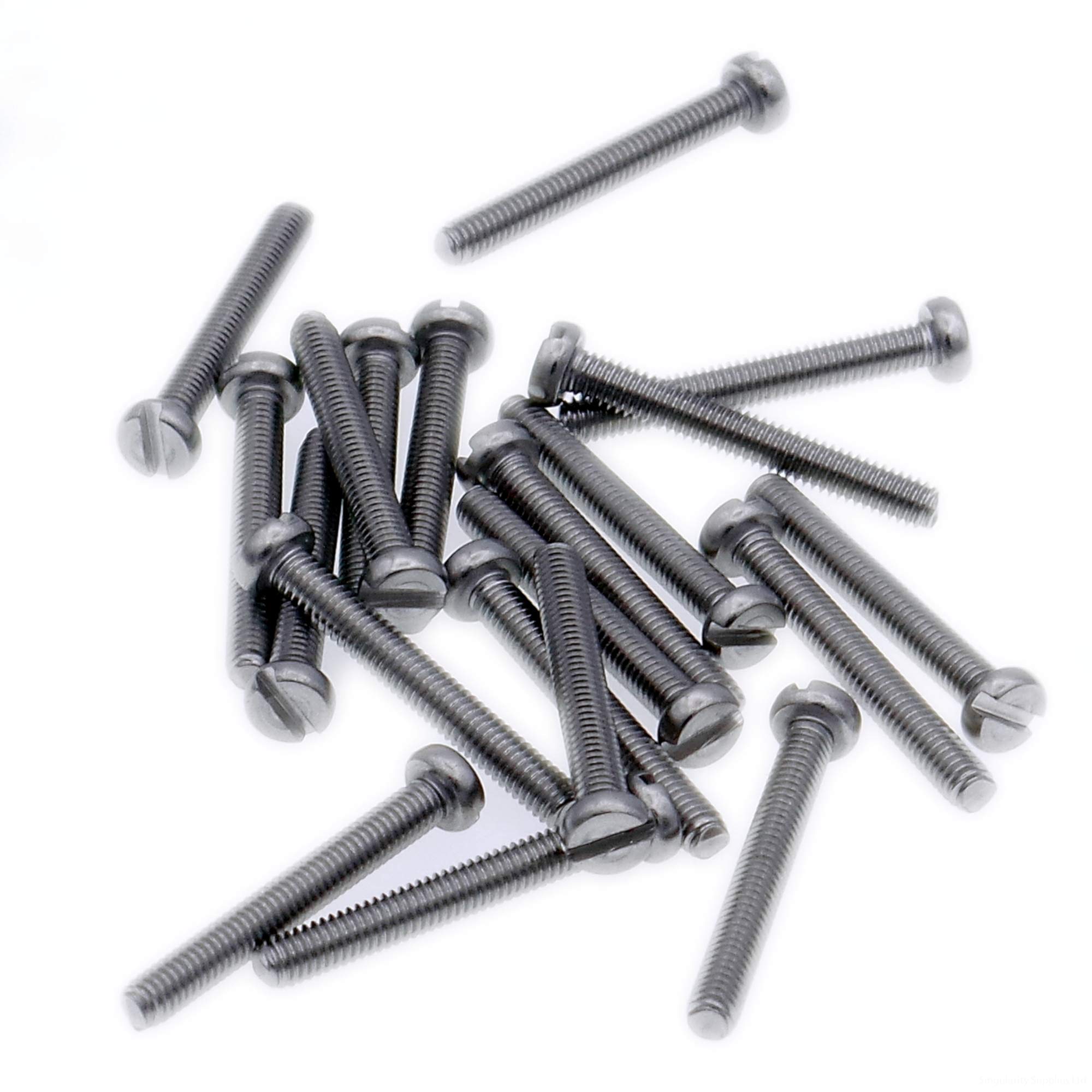 M3 (3mm x 14mm) Slot Cheese Machine Screw (Bolt) - Stainless Steel (A2) (Pack of 20)