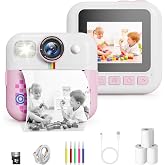 Contixo Kids Camera Instant Print, Birthday Gifts for Girls and Boys, Pink | 1080P Video | 16X Zoom | 32GB Storage | Age 3 Years Up | Portable Travel Toy
