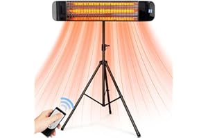 Paraheeter Electric Outdoor Heater, Infrared Patio Heater for Outdoor/Indoor Use, Wall Mounted/Ceiling/Tripod Infrared Heater
