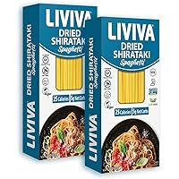LIVIVA Dried Shirataki Spaghetti – Keto, Gluten Free, Vegan, Halal, Kosher, Non-GMO, Plant-Based - Taste & Cook like regular 