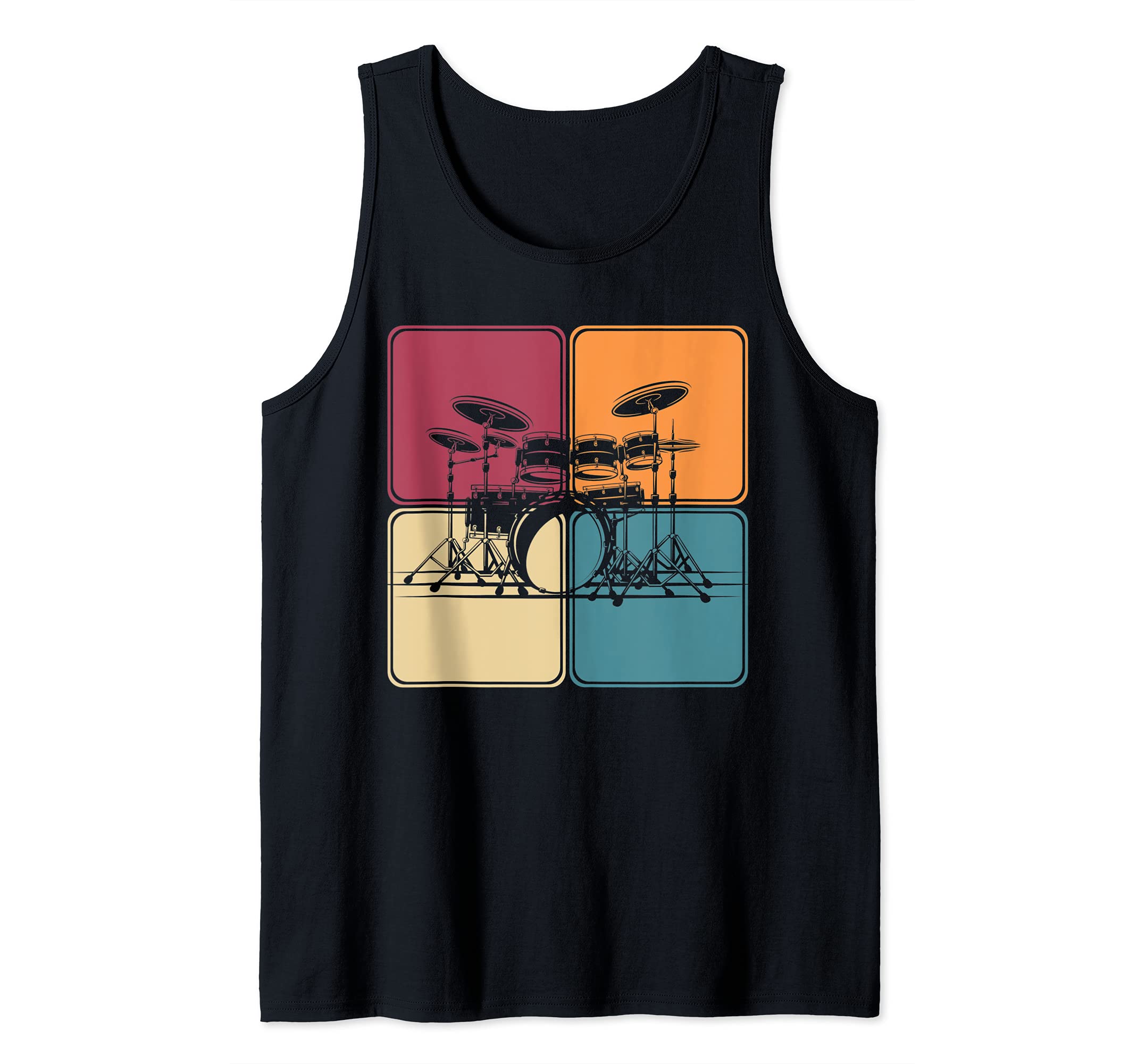 Pop Art Drums Player Drum Set Drummer Percussion Drums Tank Top