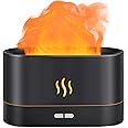 Flame Air Diffuser Humidifier,Upgraded Scent Diffuser for Essential Oils,Ultrasonic Aromatherapy,Fire Mist Humidi with 2 Brightness,Auto-Off Function for Room Home Office(Black)