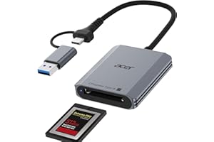 Acer CFexpress Type B Card Reader, 10Gbps USB 3.2 Gen 2 CF Express Card Adapter, 2-in-1 USB-C & USB-A CFB Card Reader Adapter