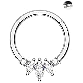 Jewseen 16g Septum Rings Septum Jewelry 925 Sterling Silver Helix Earrings Daith Tragus Conch Piercing Jewelry Cartilage Hoop Earrings for Women