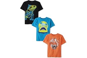 The Children's Place Boys Animals,Cars Short Sleeve Graphic T-Shirts,3 Pack