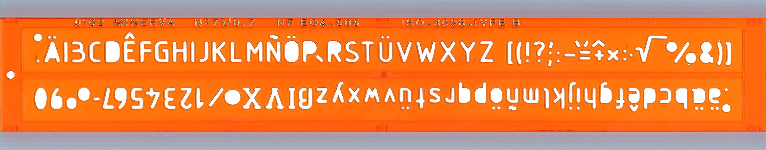 Minerva Stencil Standard Plastic 7 mm Orange