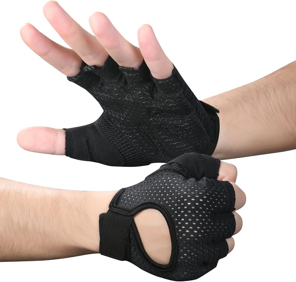 flintronic Gym Gloves Breathable Training Gloves with Microfiber Padded Palm