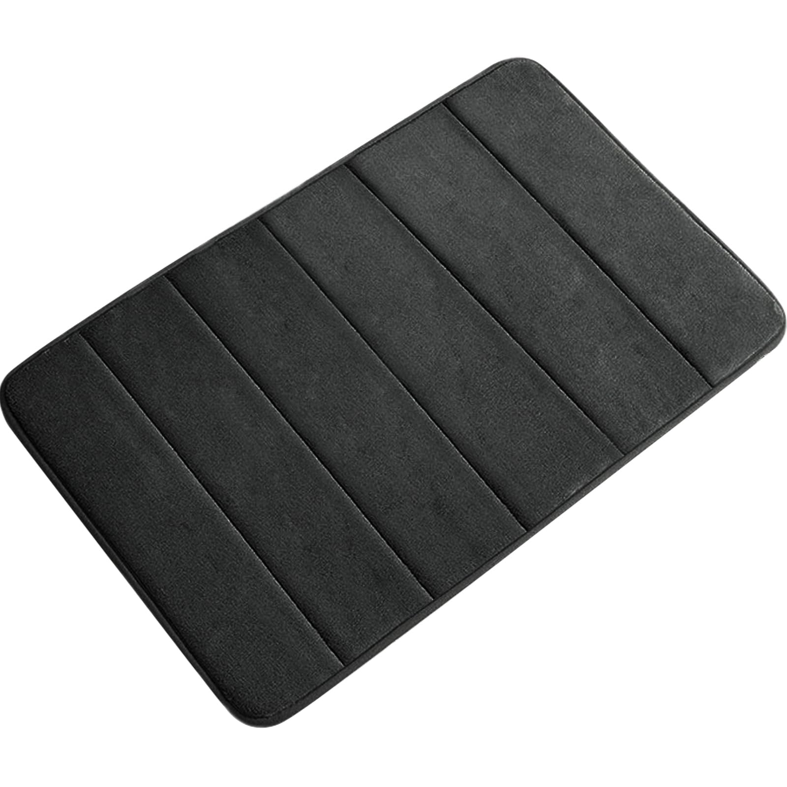 VANRA Small Bath Mat Bath Rugs Anti-Slip Memory Foam Non-Slip Bathroom Mat Soft Bathmat Carpet 15.7" X 23.6" (Black)