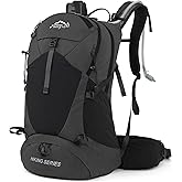 IX INOXTO Hiking Backpack, 26L/40L Waterproof Hiking Daypack with 3L Water Bladder and Rain Cover, Lightweight Travel Camping Backpack for Men Women (Black)