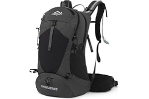 IX INOXTO Hiking Backpack, Waterproof Hiking Daypack with 3L Water Bladder and Rain Cover, Lightweight Travel Camping Backpack for Men Women (Black)