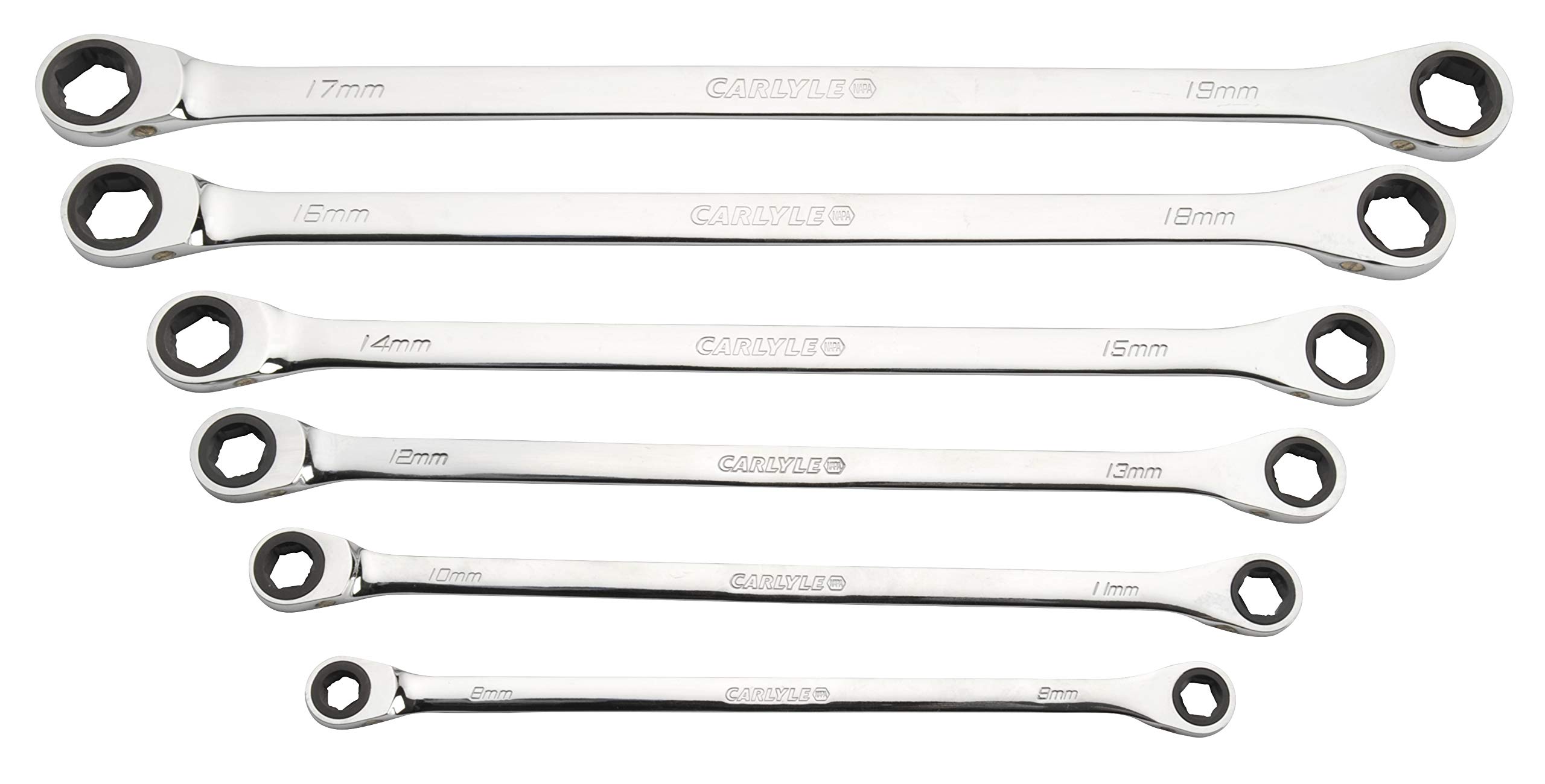 Carlyle Hand Tools Spanner Set - Box End - Extra Long - Metric - 6 Piece