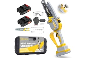 WeGofly Mini Chainsaw Cordless, （2 x 21V 2.0Ah Battery and Charger), 6 Inch Mini Electric Chainsaw with Manganese Steel Chain & Automatic Oiler…