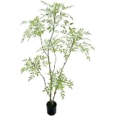 SCNROU Artificial Nandina Domestica Tree 6FT | Potted Faux Greenery with Realistic, tree trunk that can be bent at will，Indoor Decorative Fake Plant for Home &amp; Office