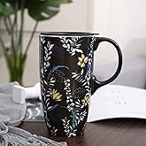TZSSP Coffee Ceramic Mug Porcelain Latte Tea Cup With Lid 17oz,Novelty Coffee Mug