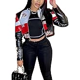 VOIKERDR Leather Jacket Women Zipper Moto Biker Short Leather Jacket Women Bomber Jacket Women Faux Leather Jacket