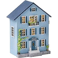 CUTEROOM DIY Miniature Dollhouse Kit, Miniature House Kit, Miniature House Kit for Beginners, DIY Wooden Dollhouse Kit Plus L
