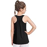 HASMES Girls Tank Tops Racerback Kids Athletic Sleeveless Shirts for Workout Gymnastics Running