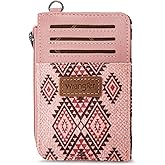Montana West Wrangler Credit Card Holder Aztec Slim Wallet Keychain for Women Western Purse Gifts