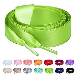 Booyckiy Flat Colorful Satin Ribbon Shoelaces