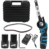 WODHMIEY 16.8V Cordless Belt Sander, 1.5AH Handheld Sander with 15 Belts for Car Parts, Rusting Removal and Detail Sanding Ma