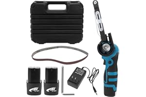 WODHMIEY 16.8V Cordless Belt Sander, 1.5AH Handheld Sander with 15 Belts for Car Parts, Rusting Removal and Detail Sanding Ma