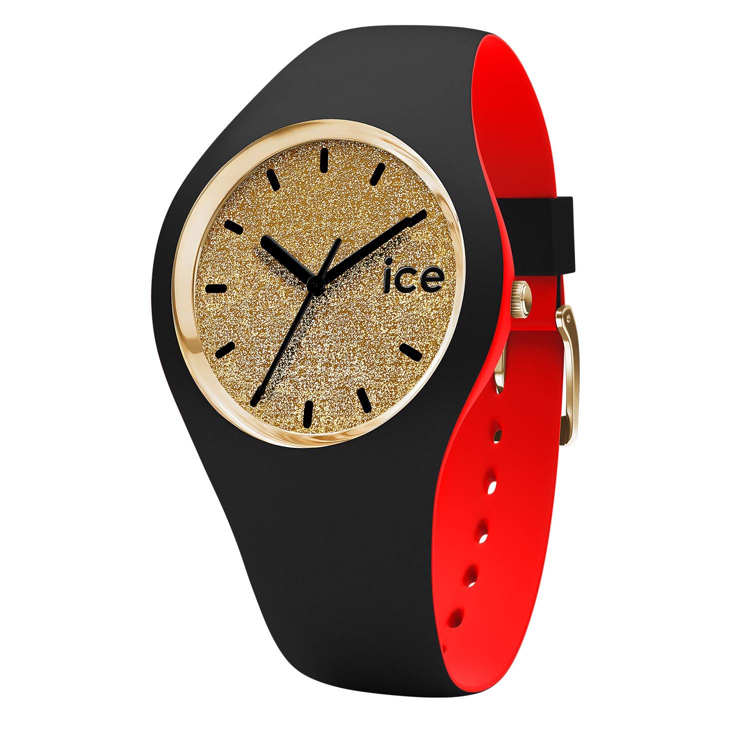ICE-WATCH - ICE loulou Gold Glitter - Women's wristwatch with silicon strap - 007228 (Small)