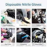 Fusion Vibes Black Nitrile Disposable Gloves M 100 Count Latex Free Powder Free view 5