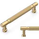 Amerdeco 6 Pack Champagne Bronze knurled Cabinet Pulls 5" | Drawer Pulls Cabinet Hardware Kitchen Cabinet Handles for Bathroom ZH0072