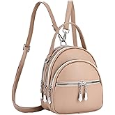 YUNZLAN Covertible Backpack Purse for Women Fashion Leather Small Women Backpack Handbags-khaki
