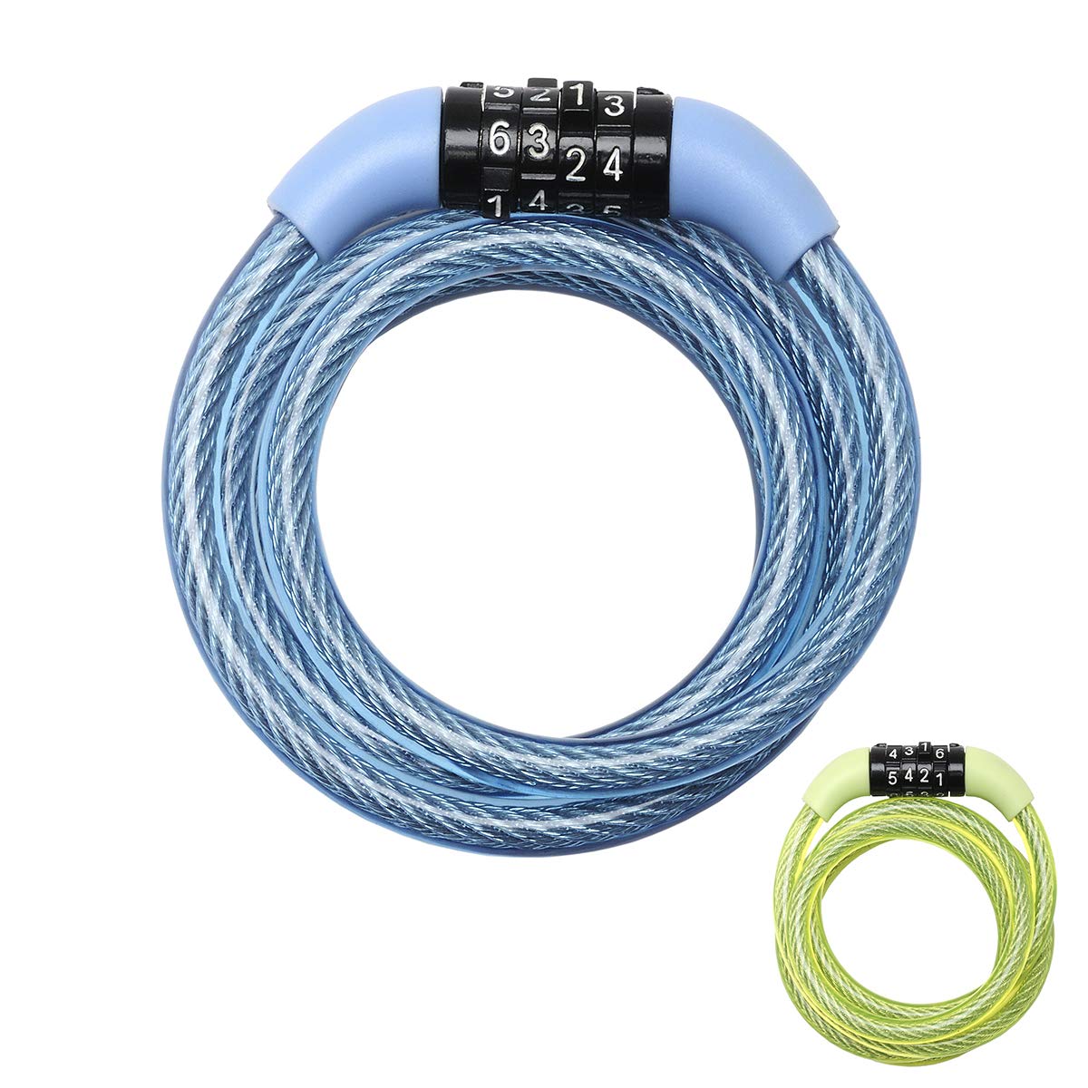 Master Lock Bike Lock Cable, Combination, 1.2m Coiling Cable, Outdoor, Random Color 8143EURDPROCOL - Use with All Kinds of Bike, Skateboards, Strollers, Lawnmowers and Other Outdoor Equipment