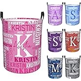 Custom Name Laundry Hamper, Personalized Laundry Basket with Name for Baby Boys Girls, Customized Collapsible Dirty Clothes Hamper Storage with Handles for Bedroom Bathroom Dorm Room Decor