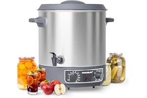 MOOSUM 27 QT Electric Automatic Water Bath Canner with Rack and Lid, Temperature Control 86-212 °F, Timer 20-120 Min, Keep Wa