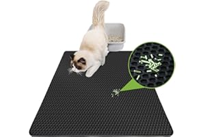 Matace Cat Litter Mat - Large 35" x 24" Rubber Trapping Mat for Litter Box - Waterproof, Easy Clean, Indoor Floor Tracking Mat