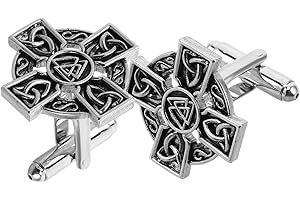 Beaupretty Vintage Cross Pattern Men’s Cufflinks 1 Pair, Steel Retro Sleeve Buttons for Suit Accessories,