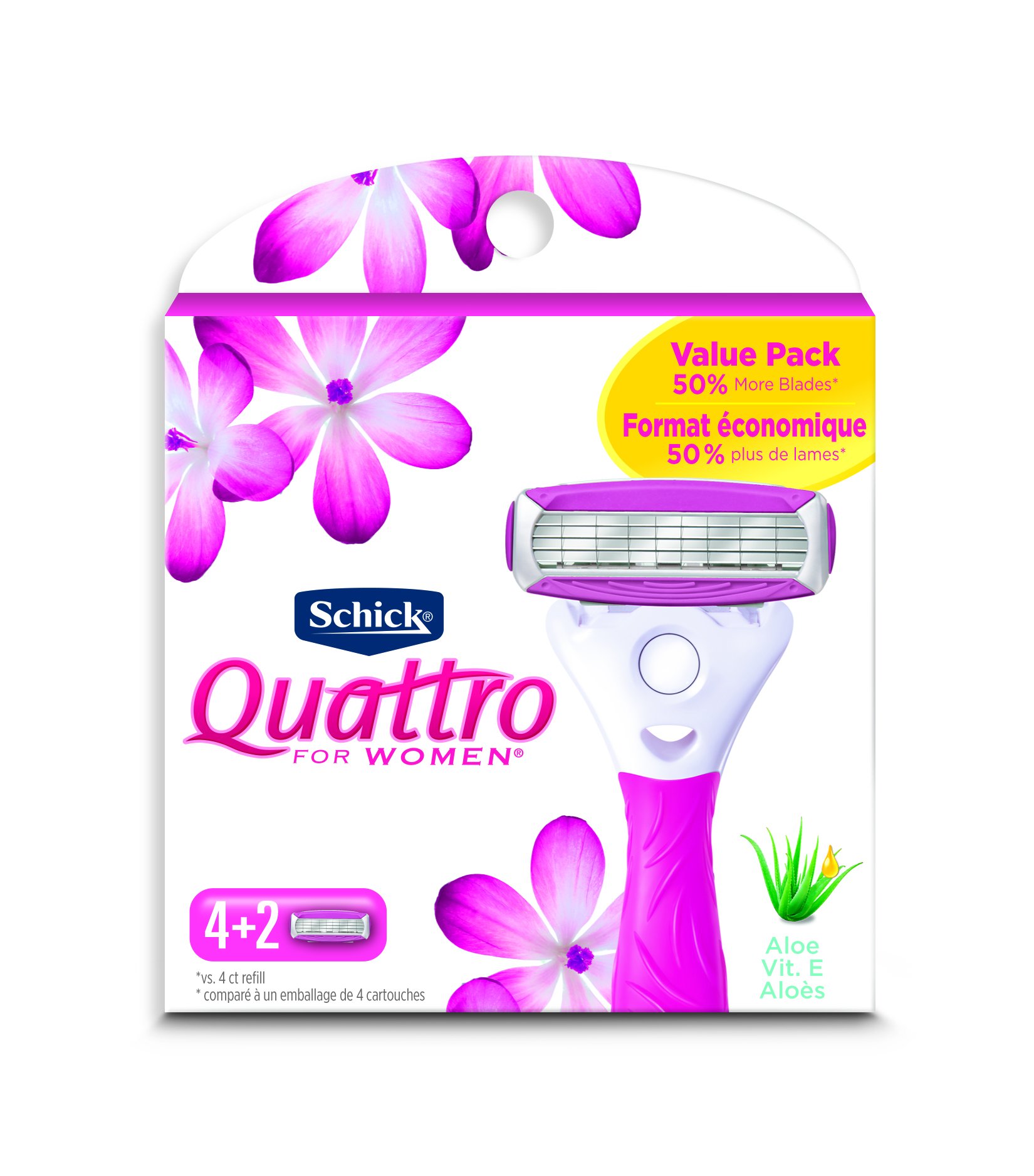 Schick, Quattro For Women, 6 Refills