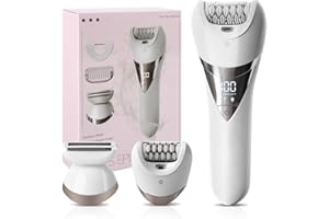 MIRUSI Electric Lady's Epilator,2in1 for Face,Chin,Arm,Leg,Armpit,Bikini Trimmer,Shave& Epilate,Wide Head for Fast Epilation,Wet & Dry Lady Shaver,2 Speeds