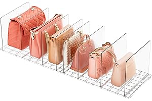 OARIIPS Adjustable Purse Organizer for Closet,Clear Shelf Dividers Sturdy Handbag Separators Organizer for women Humidity Control Crispers