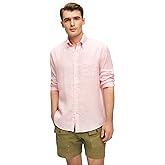 Brooks Brothers Mens Irish Linen Long Sleeve Sport Shirt