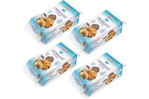 DORA3 Croissant Di Pastasfoglia - Authentic Italian Pastry with Chocolate & Milk Cream - Healthy Snack Box Ideal for Breakfast, Dessert & Pairing with Coffee or Tea - 300g Each - Pack of 4