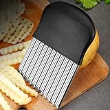 Zaguvox Crinkle Chip Cutter Pototo Cutter Stainless Steel Wave Slicer view 1