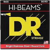 DR Strings HI-BEAM&trade; Stainless Steel Bass Strings (50-110) | Heavy gauge &mdash; maximum tension and aggressive punch, with the round-core flexibility and musical brightness of HI-BEAMs.