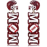 Game Day Earrings for Women Football Mom Accessories Football Helmet Earrings Sport Drop Dangle Earrings Game Day Outfits Accessories Party Favor Gifts