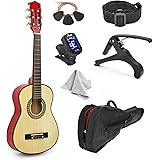 30" Wood Guitar with Case and Accessories for Kids/Girls/Boys/Beginners (Natural)