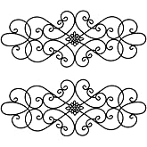 Resama 19.7"x7.5" Black Floral Scroll Wrought Iron Metal Wall Decor | Vintage Filigree Scrollwork Wall Topper, Rustic Ornate Wall Hanging for Door Top Bedroom Living Room Indoor Home Decor