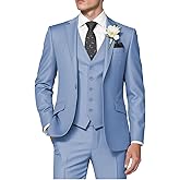 HUUTOE Men's 3 Piece Suits Slim Fit Prom Wedding Suits for Men Suit Summer Blazer Jacket Vest Pants Tuxedo Set