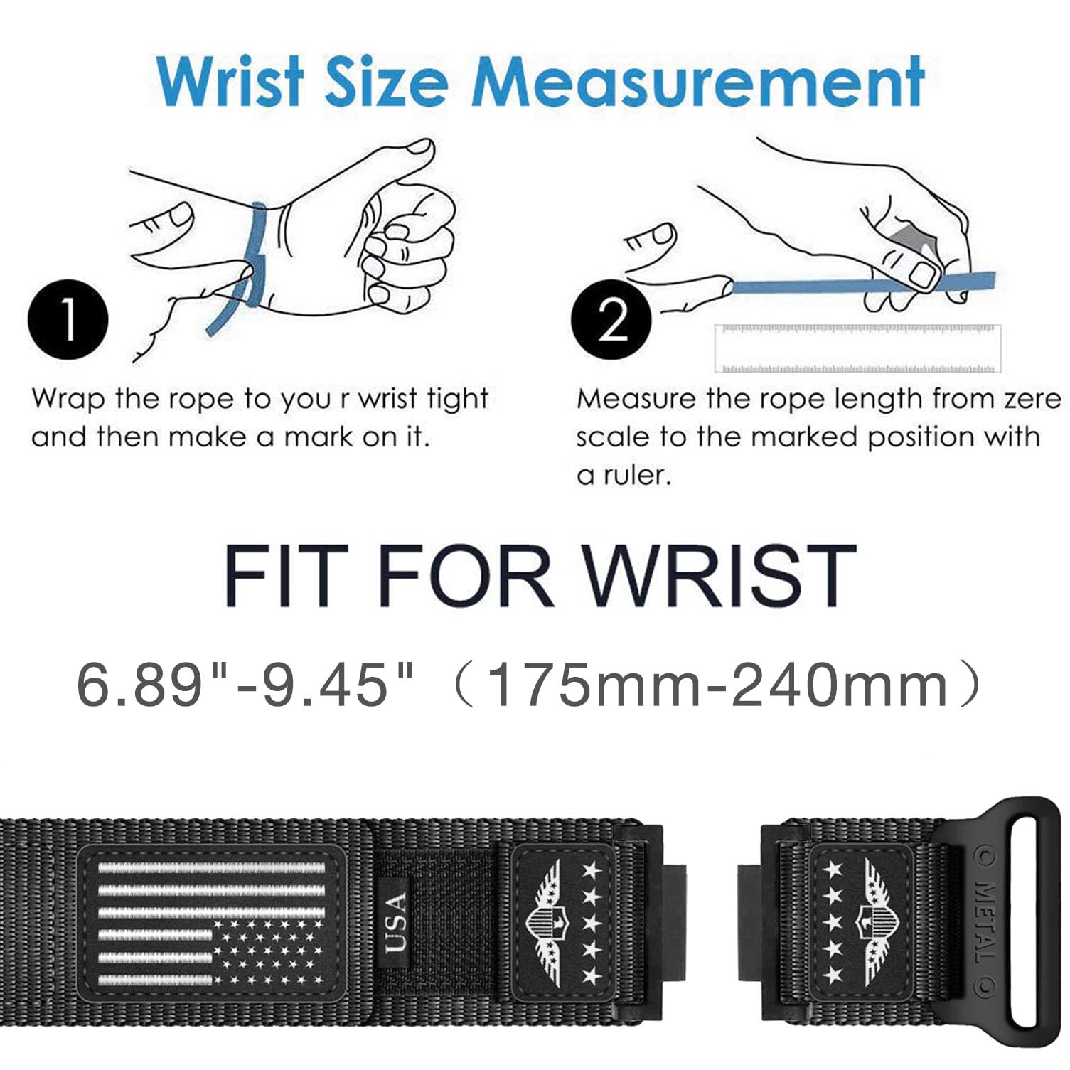 Abanen Sport Strap with Stars-Stripes Flag Nylon Large Size Watch Band for Casio gshock DW-5600/8900 / GA-100/GW-B5600/GB-5600 /GW-6900