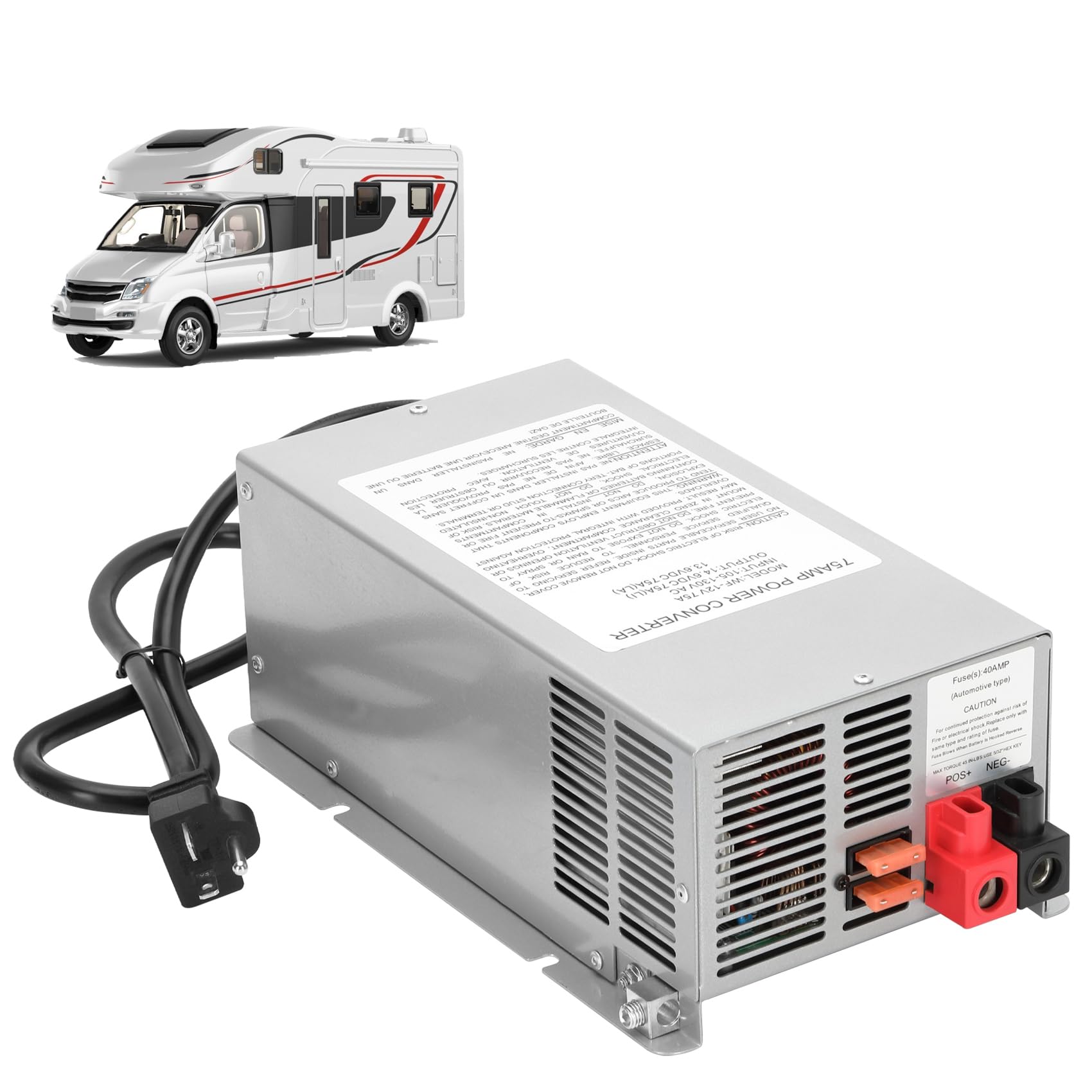 Photo 1 of ***(PARTS ONLY/ NON FUNCTIONAL)***Lonsge WF-9875-AD-CB 75Amp RV Converter Charger with Upgraded Plug - Replacement for WF-9800 Series, Compatible with RV Trailer Camper
