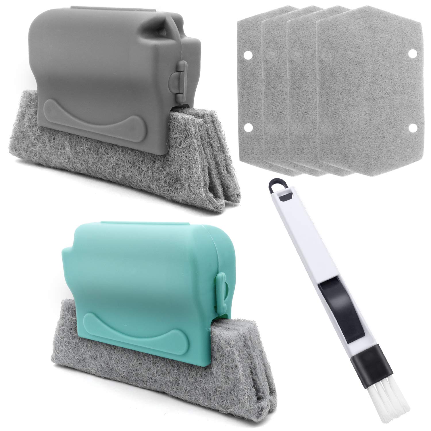 AYWFEY 7 Pack Magic Window Groove Cleaning Brushes Kit, Window Cleaner Tool, Hand-held Crevice Cleaning Tools, for All Window Slides and Gaps, Sliding Door, Shutter, Air Conditioner,Car Vents